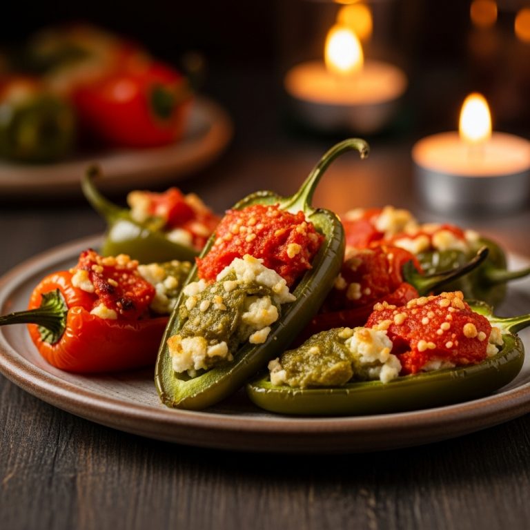 Fiery Tri-Color Stuffed Jalapeños